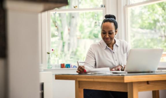 Image of woman at computer