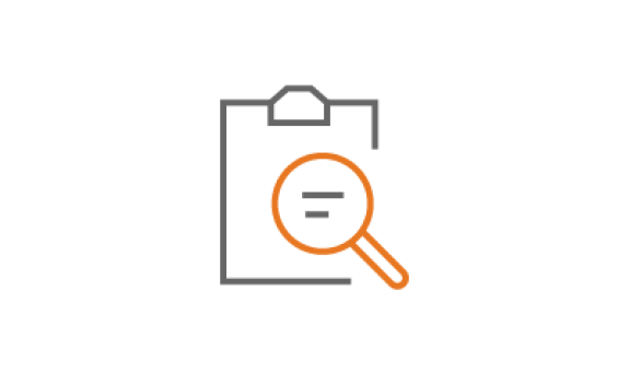 Image of a clipboard and a magnifying glass